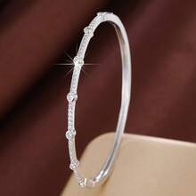 1pc Fashionable Geometric Polka Dot Design Cubic Zirconia Inlaid Women Bracelet