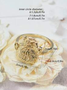 1pc Fashion Punk Style Money Bag Prosperity Ring, Suitable For Men's Daily/Party/Event Wear, Wealth Lucky Ring Accessory, Stylish Charm Jewelry, Great Christmas/Halloween/Easter Gift For Boyfriend/Father - Gold - View 17