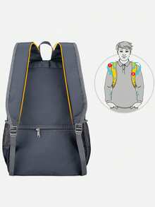 Outdoor Casual Large Capacity Lightweight Foldable Backpack, Suitable For Outdoor Sports, Travel, Hiking, Made Of Nylon Fabric - A - View 6