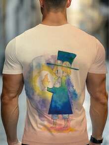 Men's Full-Body 3D All-Over Print T-Shirt With Watercolor Hat Design - Lightweight Short Sleeve Round Neck Summer Casual & Wear, All-Over Color For Themed Events, Machine Washable (Compatible For & Everyday Outfits) - Stylish Male, PLUS SIZE - Màu sắc hỗn hợp - Xem 3