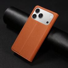 Luxury Wallet-Style High-Quality Phone Case With Card Slot, Stand, Strong Magnetic Flip Cover, Faux Leather Material, Compatible With IPhone, Compatible With Redmi, And Other Brands, Business Shock-Proof Protective Cover - Brown - View 7