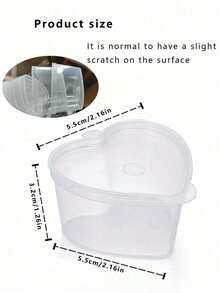 Copos Descartáveis de Plástico em Formato de Coração com Tampas à Prova de Vazamento, Adequados para Chantilly, Gelatina, Armazenamento de Pequenos Condimentos, Copos de Dose, Molhos para Mergulho, Molhos para Salada, Pudins, Bolas Líquidas DIY, Argila Macia, Festas do Dia dos Namorados, Presentes do Dia das Mães, Casamentos e Mais - Multicolorido - Visão 5