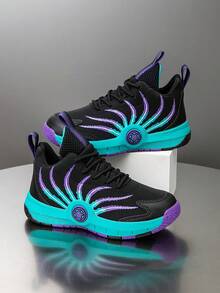 1 Pair Kids' Basketball Shoes, Youth Outdoor Sports Shoes Anti-Slip New Fashion Colorblock Breathable Casual Boys Shoes