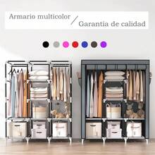 Portable Multifunctional Storage Closet Rack With Dustproof Canvas, Multi-Color Option, Fashionable Household Items, Clothes In The Bedroom And Things In The Living Room - Brown - View 3