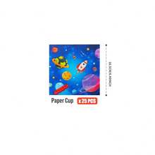 100/25/10pcs Set Of Disposable Space Exploration Theme Party Supplies, Including Plates, Napkins, Cups, Suitable For 25 Guests, Ideal For Birthdays, Weddings, Theme Parties, Family Picnics. - Multicolor - View 13