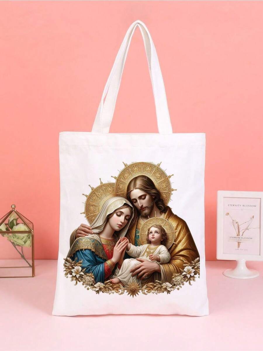 Women's/Unisex -Bag, Tote Bag, Profession, Catholic, Holy Family 2, Catholic Symbols, Cute, Oxford Material, Everyday Fashion - 白色 - 查看 1