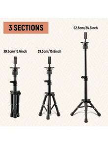 光头模特头，女性专业美容培训模特头，假发支架三脚架，带头，帆布假发头架，带模特头，用于假发制作和展示，非裔美国人模特头，附赠夹式支架 - 彩色 - 查看 15