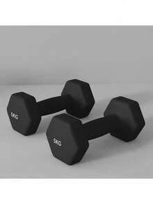 Mancuernas hexagonales de neopreno, paquete de 2, antideslizantes, a prueba de golpes y silenciosas; adecuadas para uso doméstico, yoga, pilates y entrenamiento de fuerza; ideales para entrenamientos en el gimnasio en casa y entrenamiento con pesas. - Negro - Ver 7