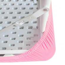 Cubierta de mesa cuadrada elástica de spandex ajustada para cóctel, mantel cuadrado elástico, cubierta de mesa superior rosa de 34x34 pulgadas - Rosa - Ver 7