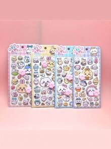 Jiyikawa 猫爪减压挤压玩具 3D 立体贴纸，儿童泡泡贴纸，装饰手机贴纸，DIY 放屁桃子贴纸 - 彩色 - 查看 3