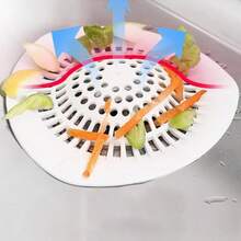 Reusable Flexible Shower Drain Cover With Hair Catcher - Portable & Durable Bath Drain Guard For Hotel, Cottage, Farmhouse Bathrooms - Enhanced Drain Strainer For Easy Cleaning & Clog Prevention (1-Pack) - White - View 10