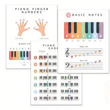 3张钢琴基础海报套装，适合初学者在家练习，可用于房间、家庭、办公室、教室墙面装饰，8x10英寸无框印刷品
