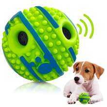 Dog Toy, Sound-Making Ball, Rolls And Makes Funny Noises, Keeps Dogs Entertained, Durable And Chewable, No Batteries Required, Interactive Pet Toy, Lullaby Laughing Ball Toy, Dog Intelligence Training Ball Toy. - 綠色3.5in - 查看 1