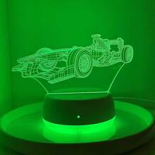 1pc 3D Racing Car Shaped Night Light, USB Powered, Touch Sensitive 7-Color Gradient, Creative Desk/Bedroom Atmosphere Lamp, Room Decor Light, Unique Night Light - Multicolor - View 10
