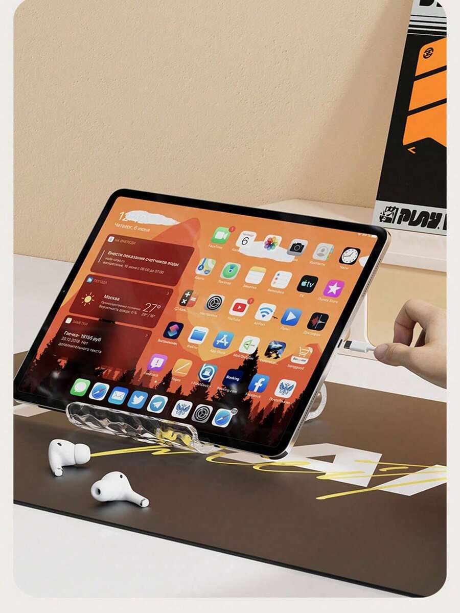 Acrylic Minimalist Desk Phone Stand, Convenient Office Desktop Phone Holder