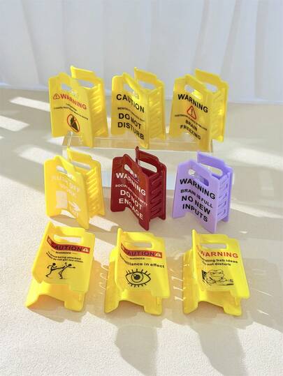 1pc Women's Overstimulated Caution Sign Hair Claw Clip, Do Not Approach Sign Hair Claws Hair Clips, Funny Yellow Hair Clips For Thick, Bold Hair, Elegant Gift For Coworkers And Friends Women Hair Accessories