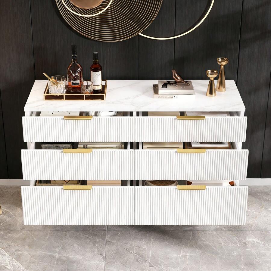 Dressers & Chests Of Drawers - White + Particle Board-1 - View 1