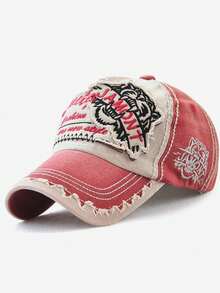 1顶老虎刺绣涤纶休闲街头风棒球帽，防风防紫外线，可调节男女通用时尚帽，适合秋冬季佩戴 - A - 查看 7