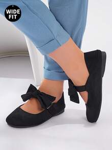 Women's Casual Strap Bow Flat Shoes, Plus Size 36-43, Strap Design, Thickened Forefoot For Foot Care, Suitable For Mothers, All Seasons, Holidays, Vacation, Casual, Beach, Work, Party, Travel, Outdoor, Shopping