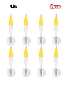 GOTURE 8pcs Wooden Shrimp Squid Hook Explosion Hook 3.5/4.0 # Wrapped With Luminous Cloth Roll Squid Needle With Wooden Shrimp Protective Cover, Sea Fishing Fake Bait - Multicolor - View 15