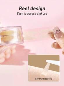 1卷/600片便携式双眼皮贴，隐形蕾丝单面双眼皮贴，自然肤色网状双眼皮贴，透气肉色蕾丝网隐形贴，适用于眼睑肿胀和单眼皮