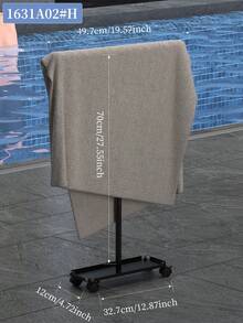 1pc Freestanding Towel Rack With Wheels - Mobile Bathroom Cart, Floor Stand With Storage Shelf, Space-Saving Modern Towel Drying Rack, Suitable For Laundry Room, Spa, And Pool - Multicolor - View 14