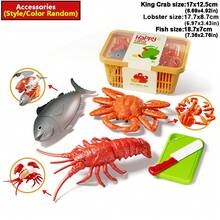 Disassemble & Assemble Lobster/King Crab/Turkey/Fish Model Toys, Helps Kids Identify Food Structure, Crab Legs Make Crisp Sounds For Stress Relief, Suitable For Teens And Children, Simulated Kitchen Toy Set, Educational Food Identification Toy, Can Be Used As Decor For Boys And Girls - Burgundy - View 13