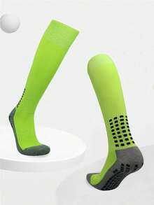 1 Pair Children's Anti-Slip Professional Football Socks, Thick Terry Lining Knee-High Sports Socks, Polyester Knit Fabric, Back To School, First Day Of School - Multicolor - View 22