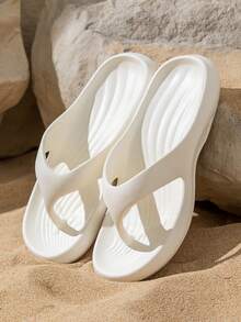 2026 新款女士纯色人字拖，男女通用人字拖，带足弓支撑，轻便露趾休闲平底凉鞋，软底室内/室外拖鞋，适合海滩、度假、春季、夏季和秋季穿着。 - 黑色 - 查看 3