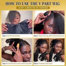 New Afro Curly V Part Wig Synthetic Braided Hair Texture With Unique Bouncy Curls In The End 22 Inch Soft Curly Full Hair V Part Wigs Synthetic For Women No Leave Out Clip In Half Wig - màu nâu - Xem 6