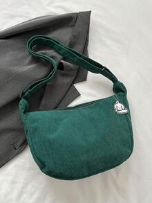 2026 New Korean Ins Style Girls Cute Cloud Corduroy Shoulder Bag, Minimalist Crossbody Bag - Army Green - View 9
