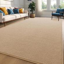 Alfombra Rectangular de Espuma Viscoelástica 4x6 Pies, Negra Sólida Suave, Ideal para Sala de Estar y Dormitorio - Beis - Ver 1