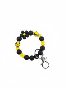 1pc Colorful Flower Beaded Bracelet Keychain, Candy Color Wristlet Keyring For Women, Car Key Chain, Gift For Friends, Family, Mother's Day