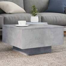vidaXL Table basse gris béton 55x55x31 cm bois d'ingénierie - Noir - Voir 2
