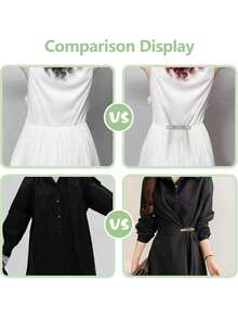 4pcs Vintage Dress Straps Clip, Backless Strap Shawl Cardigan Slim Fit Waist Cincher Belt For Women (Classic Style), Metal