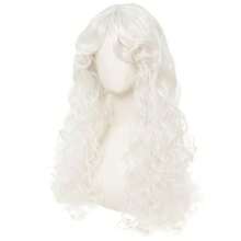 DWhite Long Curly Wigs For Women Middle Part With Bangs Natural Synthetic Princ Hair Wig For Halloween Cosplay - White - View 2
