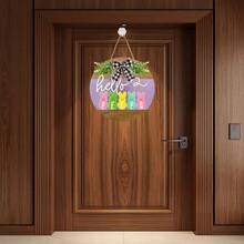 1 pieza Guirnalda de Pascua para decorar la puerta, decoración de guirnalda de bienvenida de Pascua feliz para la puerta principal, sin necesidad de electricidad - Multicolor - Ver 4