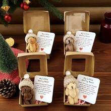 My Little Worry Bear Plush Toy With Greeting Card, A Cute And Soft Teddy Bear Plush Toy,Pocket Size Pocket Hug Teddy Bear Stuffed Animal, Comforting Sensory Fidget Toy For Anxiety Relief, Birthday Christmas Wedding Party Favors Gift - Multicolor - View 6