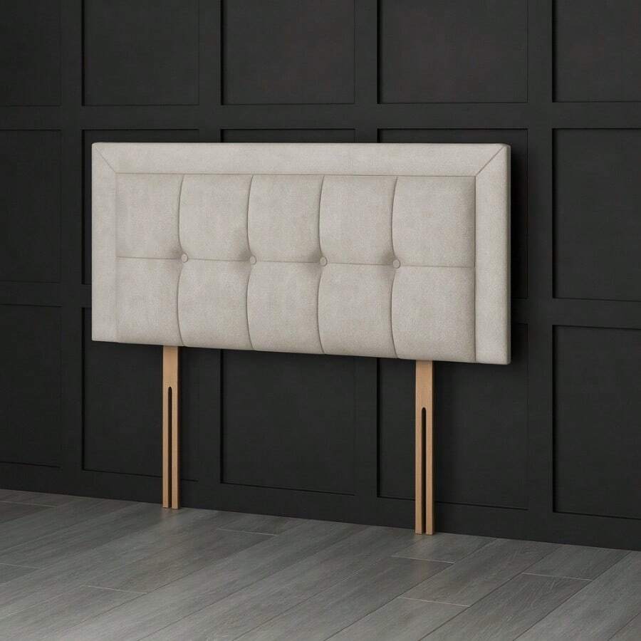 3ft Single Coniston Velvet Venice Headboard 20inch - Cream - View 1