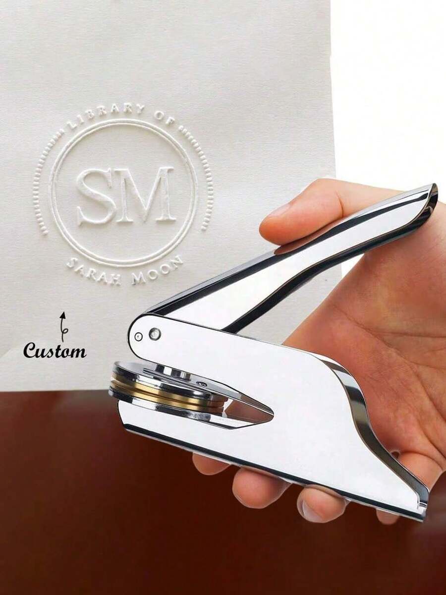 1 con dấu dập nổi cá nhân hóa, con dấu dập nổi thủ công tùy chỉnh, con dấu dập nổi logo, con dấu dập nổi logo đám cưới, con dấu dập nổi sách thư viện