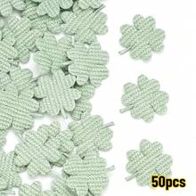 4Amazonia 50片/套 圣帕特里克节绿色系列 1.7*2厘米 闪亮双面幸运草带衬垫贴片 DIY发夹配件和布艺装饰四叶贴片 - 四葉草 - 查看 14