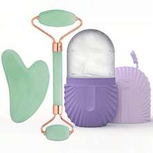 Hongbu ZHOU 1/2/3pcs Ice Roller Set - Facial Skincare Ice Roller, Face Massage Roller Tool, Silicone Ice Roller, Face Gua Sha Roller Set, With Roller Massager, Face & Eye Massage Tool, Face Contour Care Massage Tool, Suitable For Eyes, Neck And Face, Ice Roller Mold, Ice Cube Skincare Tool, Summer Ice Massage Products, Office Supplies, Study Supplies, Travel Essentials - 薄荷綠 - 查看 19