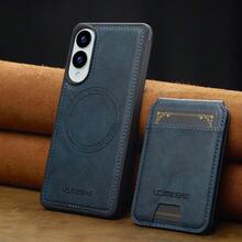 OUKNOEO 可拆卸磁吸无线充电仿皮手机壳，兼容 17 Air 16e 15 14 13 Pro Max S26 S25 Edge S24 Ultra Plus A37 A57 Pixel 10 9 8 7，带卡盒，3 个卡槽，防盗刷卡包 - 藍色 - 查看 83