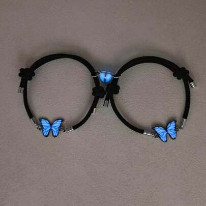 Neues Liebesarmband 2026, leuchtender Schmetterling aus Legierung, magnetisch, handgefertigt