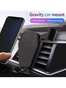 Universal Gravity Car Air Vent Phone Holder 1-Second Auto Locking Anti-Shake Anti-Vibration Non-Slip Pad Portable Easy Install Mount For Most Smartphones Car Interior Accessories - C5-car Triangular Phone Holder - View 9