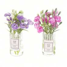 1 chiếc bình hoa thủy tinh mini tỷ lệ 1/12 dùng để cắm hoa, mô hình trang trí thu nhỏ với cây giả và hoa tươi, trang trí xe hơi, quà tặng ngày Valentine, quà nhét túi quà dự tiệc. - Nhiều màu - Xem 7