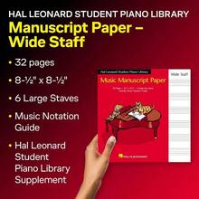 Leonard Student Piano Library U2013 Wide Staff Manuscript Paper Music Notebook Piano Students And Composers With Music Notation Guide - 最初的 - 查看 3