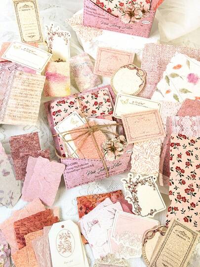 Çiçekli Botanik Dokulu Boş Yazı Kağıdı, Kendin Yap Etiketler, Notlar, Planlayıcı Süslemeleri ve Okul Malzemeleri Yapımı İçin Uygundur.