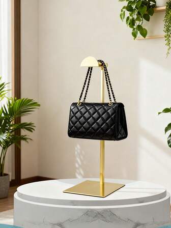 1pc Stainless Steel Handbag Display Stand, Upgraded Adjustable Height Round Inner Bar, Gold/Silver Color Options, Multi-Functional Display For Bags/Hats/Jewelry, Suitable For Home/Boutique, Rust-Proof & Durable, Easy To Install