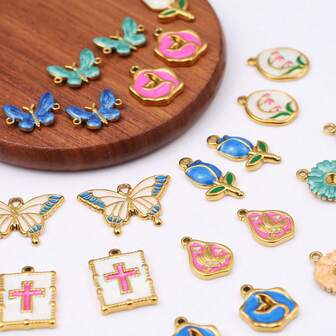 1 pieza Colgante de acero inoxidable de color para goteo de aceite, manualidades de joyería DIY, suministros de artesanía de cuentas hechas a mano